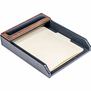 Dacasso Walnut & Leather Letter Tray (A8401)