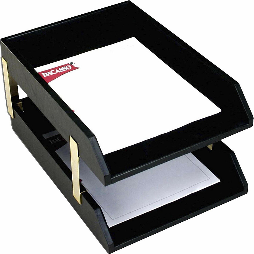 Dacasso Classic Leather Double Legal Trays (A1021)
