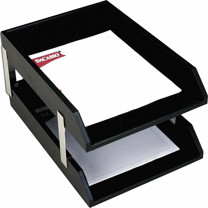 Dacasso Classic Leather Double Legal Trays (A1023)