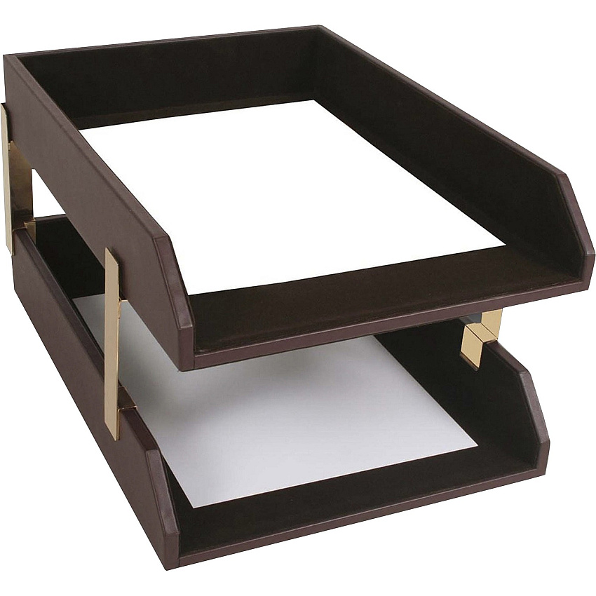 Dacasso Leather Double Legal-Size Trays (A3421)