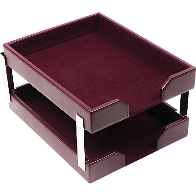 Dacasso Bonded Leather Double Letter Trays (A5222)