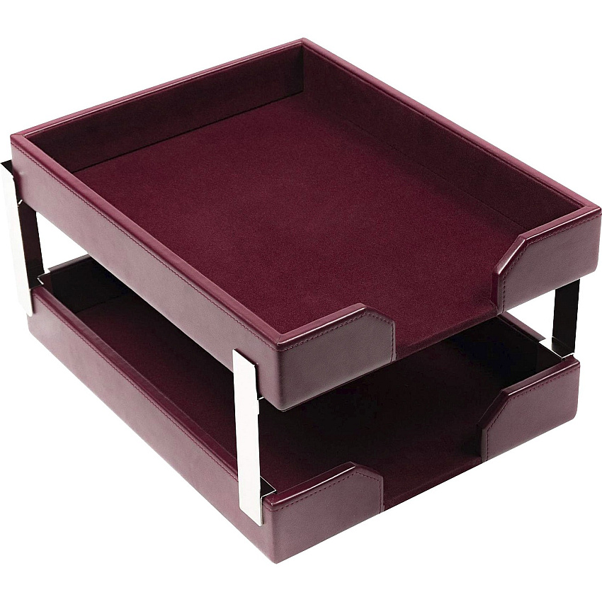 Dacasso Bonded Leather Double Letter Trays (A5222)
