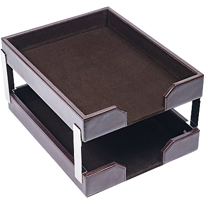 Dacasso Bonded Leather Double Letter Trays (A3622)