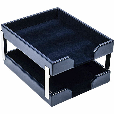 Dacasso Bonded Leather Double Letter Trays (A5022)