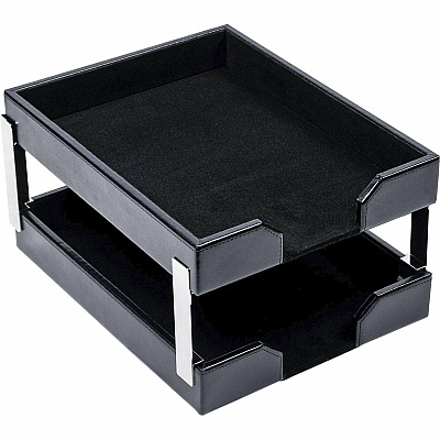 Dacasso Bonded Leather Double Letter Trays (A1422)