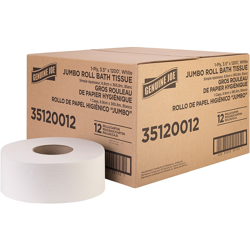 Genuine Joe 1-ply Jumbo Roll Bath Tissue (GJO35120012)