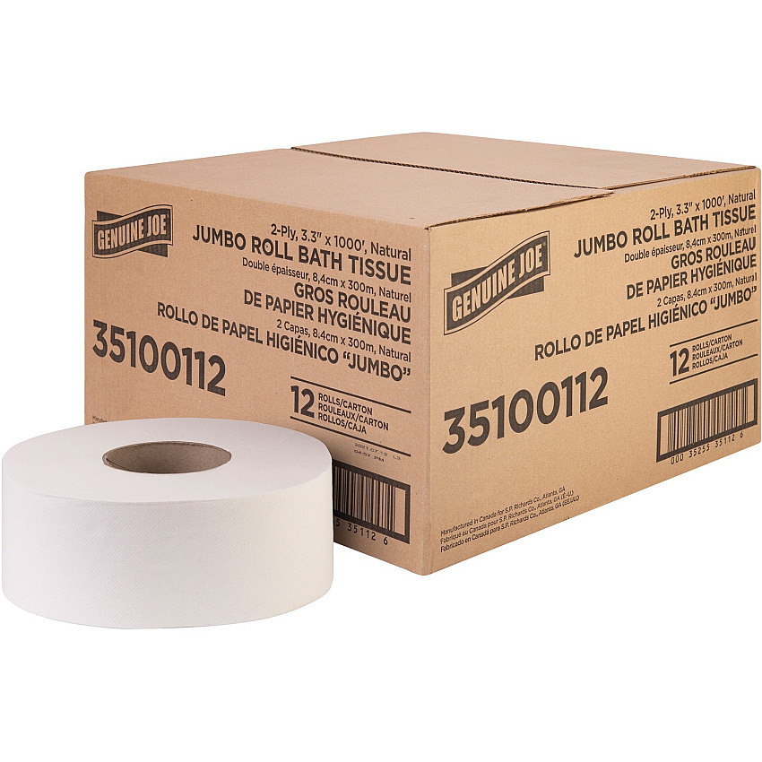 Genuine Joe Jumbo Jr Dispenser Bath Tissue Roll (GJO35100112)