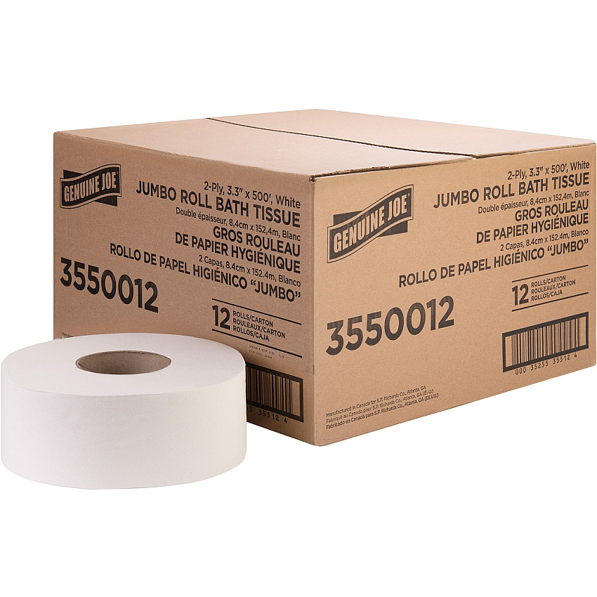 Genuine Joe Jumbo Jr Dispenser Bath Tissue Roll (GJO3550012)