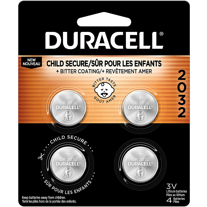 Duracell 2032 3V Lithium Battery 4-Pack (DURDL2032B4)