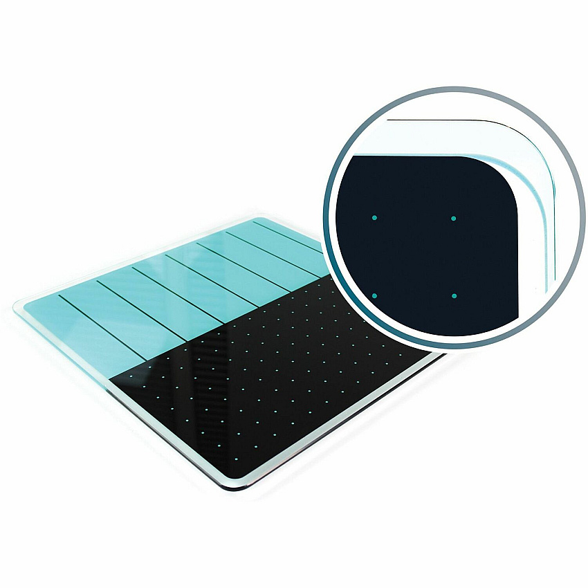 Floortex Cleartex Glacier Teal & Black Plan & Grid Glass Dry-Erase Board - 14" x 14" (FCVGM1414TP)
