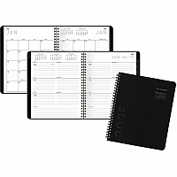 AT-A-GLANCE Contemporary Lite Weekly/Monthly Planner, 8.75 x 7, Black Simulated Leather Cover, 12-Month (Jan to Dec): 2026 (7054XL05)