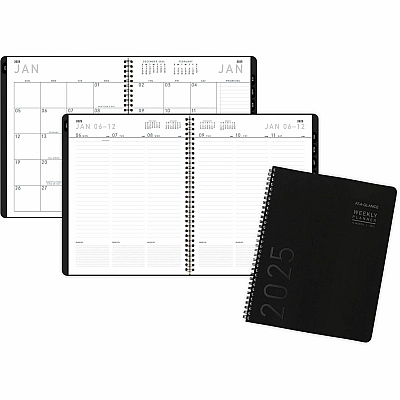 AT-A-GLANCE Contemporary Lite Weekly/Monthly Planner, 11 x 8.25, Black Simulated Leather Cover, 12-Month (Jan to Dec): 2026 (7095XL05)