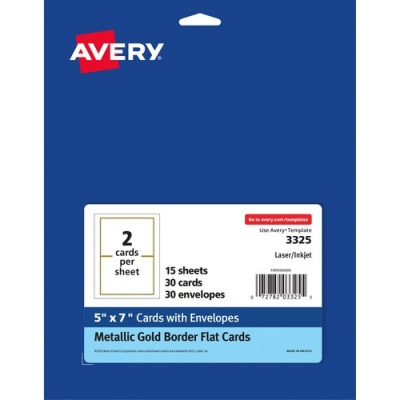 Avery Metallic Gold Border Invitation Cards (03325)