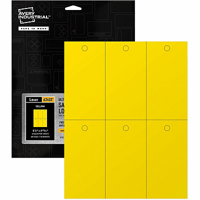 Avery UltraDuty Plastic Tags, 5.5" x 2.83" , Yellow (AVE62402)