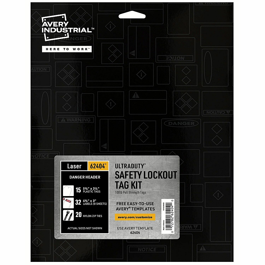 Avery UltraDuty Hazard Warning Tag Kit (AVE62404)