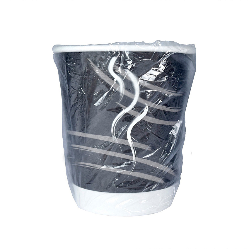 RDI 10 oz Double Wall Wrapped Hot Paper Cups (CPDBW10BLK)