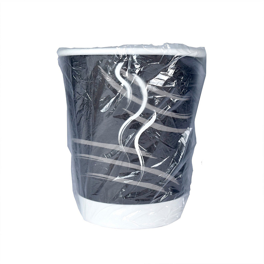 RDI 9 oz Double Wall Wrapped Hot Paper Cups (CPDBW9BLK)