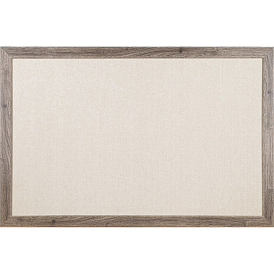 U Brands Linen Bulletin Board, 35" X 23" , Rustic Wood Frame (UBR4891U0001)