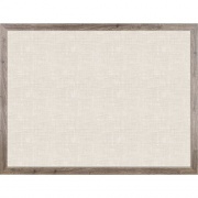 U Brands Linen Bulletin Board, 47" X 35" , Rustic Wood Frame (4894U0001)