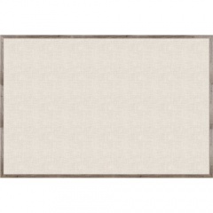 U Brands Linen Bulletin Board, 72" X 47" , Rustic Wood Frame (4897U0001)