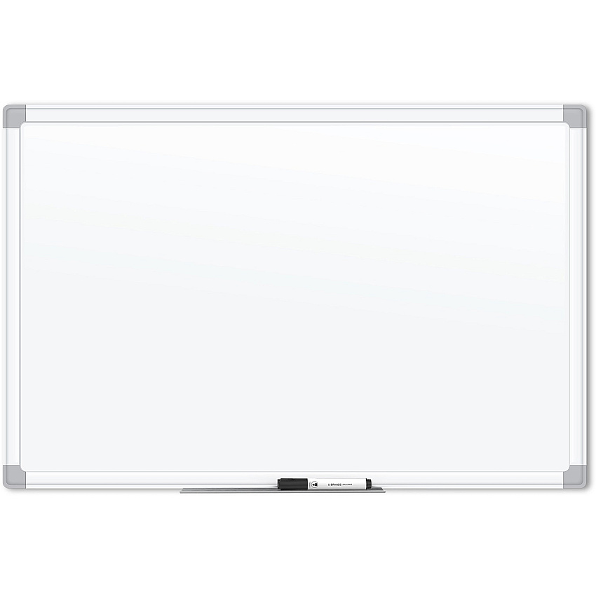 U Brands White Aluminum Framed Magnetic Porcelain Steel Board, 48" X 36" (UBR4900U0001)