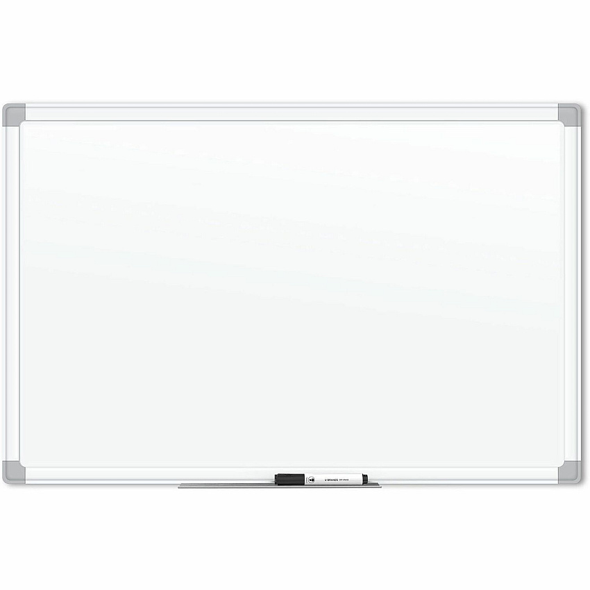 U Brands White Aluminum Framed Magnetic Porcelain Steel Board, 96" X 47" (UBR4902U0001)