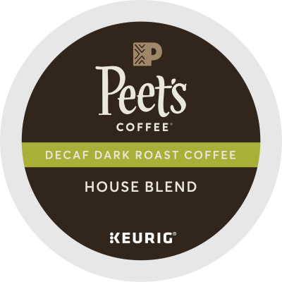 Peet's Coffee K-Cup House Blend Decaf Coffee (2408)