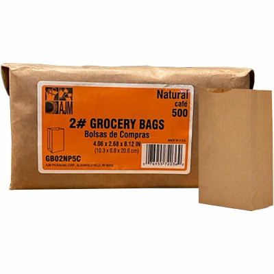 AJM Packaging Packaging Packaging AJM Packaging Packaging Kraft Grocery Bags (GB02NP5C)