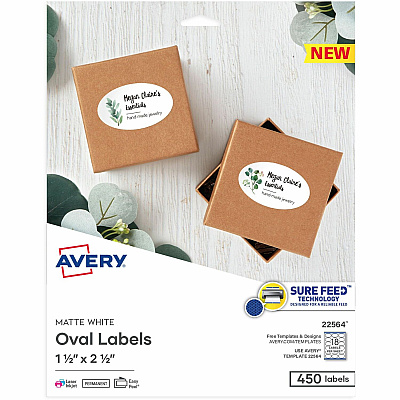 Avery Matte White Sure Feed Labels (AVE22564)