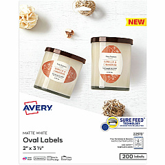 Avery Matte White Sure Feed Labels (AVE22570)