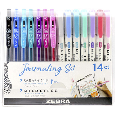Zebra Journaling Set Mildliner & Sarasa Clip Gel Pen and Highlighter Set (ZEB10014)