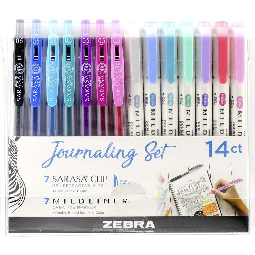 Zebra Journaling Set Mildliner & Sarasa Clip Gel Pen and Highlighter Set (ZEB10014)