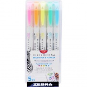 Zebra Pen Mildliner Brush Double-ended Creative Marker Fluorescent Pack (79105)