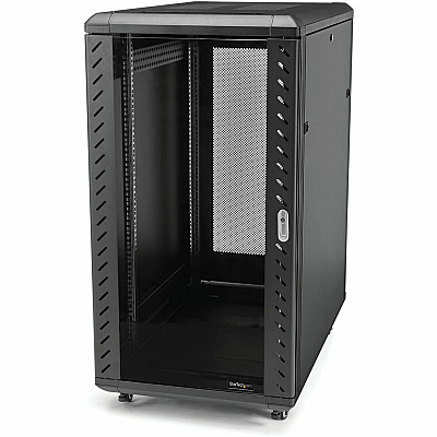 StarTech 32u 19inch Server Rack Cabinet, Adjustable Depth 6-32 Inch, Flat Pack, Lockable 4-post Network/data Rack Enclosure With Casters (RK3236BKF)