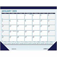 House of Doolittle Recycled Contempo Desk Pad Calendar, 18.5 x 13, White/Blue Sheets, Blue Binding, Blue Corners, 12-Month (Jan to Dec): 2026 (1516)