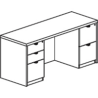 Lorell Prominence 2.0 Double-Pedestal Credenza (LLRPC2466GE)