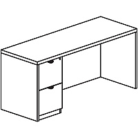 Lorell Prominence 2.0 Left-Pedestal Credenza (LLRPC2472LGE)