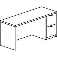 Lorell Prominence 2.0 Right-Pedestal Credenza (LLRPC2472RGE)