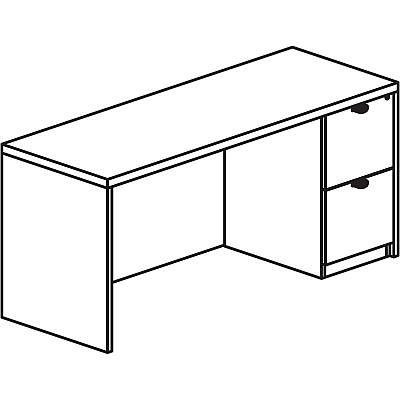 Lorell Prominence 2.0 Right-Pedestal Credenza (LLRPC2472RGE)