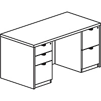 Lorell Prominence 2.0 Double-Pedestal Desk (LLRPD3060DPGE)