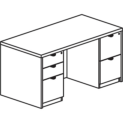 Lorell Prominence 2.0 Double-Pedestal Desk (LLRPD3060DPGE)