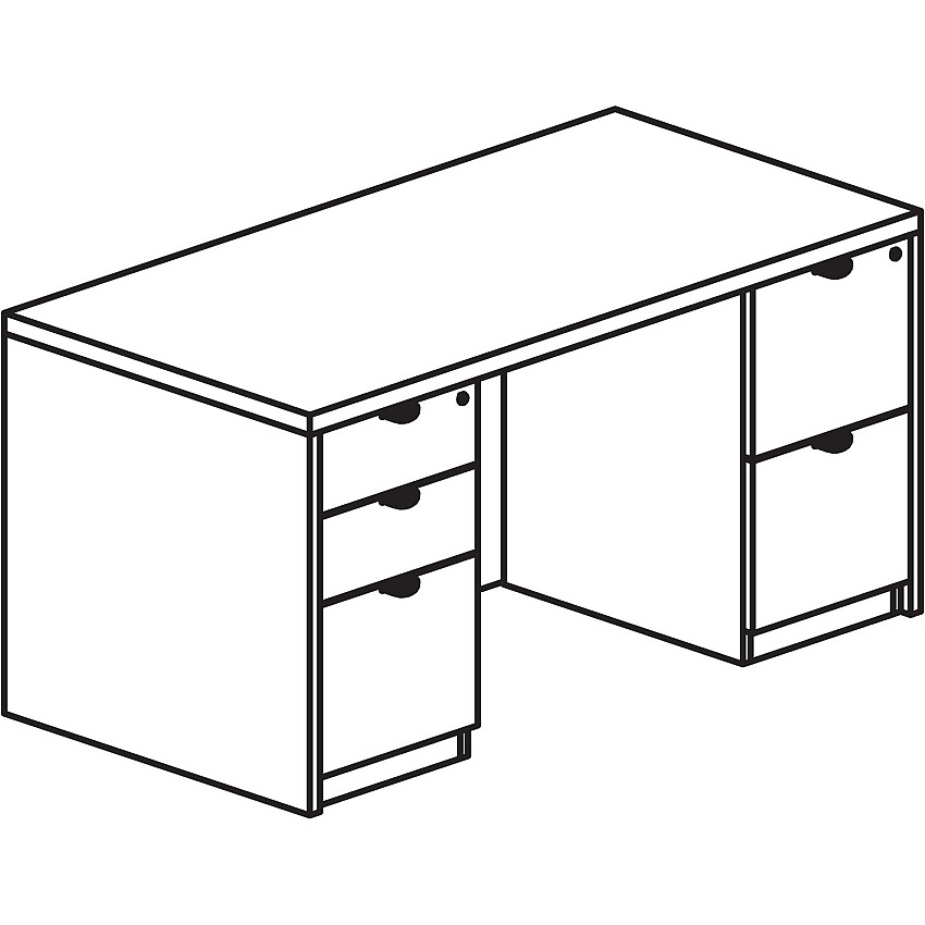 Lorell Prominence 2.0 Double-Pedestal Desk (LLRPD3060DPGE)