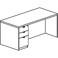 Lorell Prominence 2.0 Left-Pedestal Desk (LLRPD3060LSPGE)