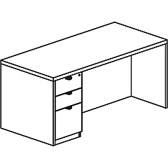 Lorell Prominence 2.0 Left-Pedestal Desk (LLRPD3060LSPGE)