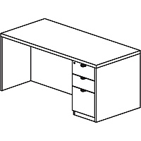 Lorell Prominence 2.0 Right-Pedestal Desk (LLRPD3060RSPGE)