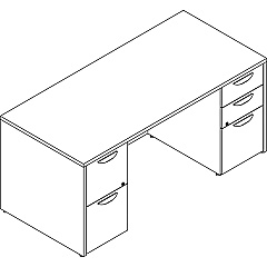 Lorell Prominence 2.0 Double-Pedestal Desk (LLRPD3066DPGE)
