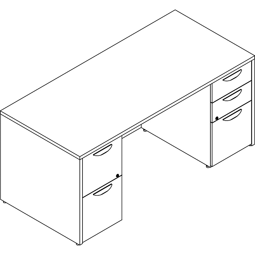 Lorell Prominence 2.0 Double-Pedestal Desk (LLRPD3066DPGE)