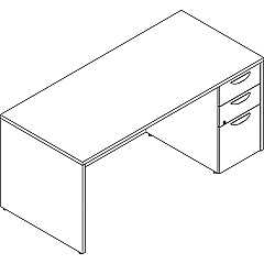 Lorell Prominence 2.0 Right-Pedestal Desk (LLRPD3066RSPGE)