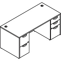 Lorell Prominence 2.0 Double-Pedestal Desk (LLRPD3672DPGE)