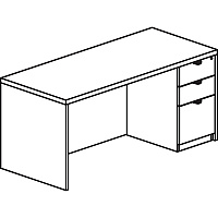 Lorell Prominence 2.0 Right-Pedestal Desk (LLRPD3672RSPGE)